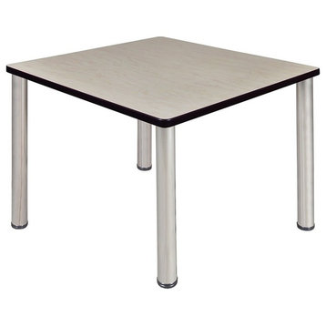 Kee 36" Square Breakroom Table, Maple, Chrome
