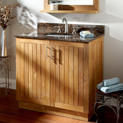 36" MONTARA TEAK VANITY FOR RECTANGULAR UNDERMOUNT SINK - Bathroom Vanities And Sink Consoles