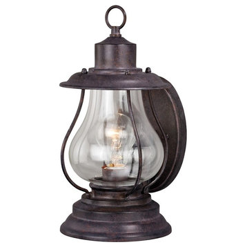 Vaxcel Dockside 6" Outdoor Wall Light, Weathered Patina, Clear Glass, T0215