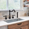 Classic Kitchen Faucet, Widespread Design With Side Sprayer, Oil Rubbed Bronze
