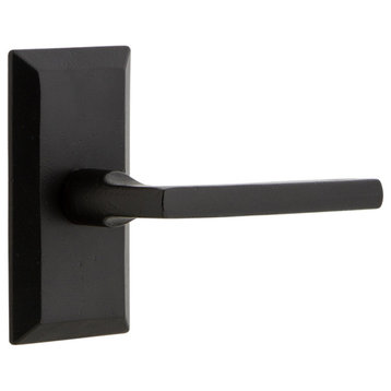 Ageless Iron Vale Plate Privacy With Dirk Lever, Black Iron