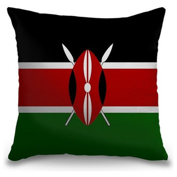 "Kenya Flag" Pillow 16"x16"
