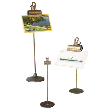 Metal Standing Note Clip 3-Piece Set Photo Memo Holder Tabletop Place Card Stand