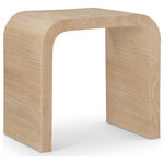 Meridian Furniture - Cresthill Natural Ash End Table, White Oak - Take your living room design back to basics with this Cresthill end table. This art deco design offers a minimalist look with maximum visual power, thanks to its arched design and natural white oak finish. Its lines instantly draw attention to your space, and its top is sufficiently large to hold the items you use most while you watch TV or just hang out. Add this lovely table to the living room seating group of your choice for a look that wows.