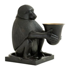 Bronze Table Lamp, Eichholtz Monkey, Black, 20"x24"x42"