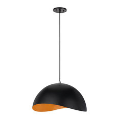 Aspen Creative 61124-21, 1-Light Mini Pendant Ceiling Light, Glossy Black Finish