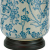 25" Blue and White Cherry Blossom Porcelain Lamp