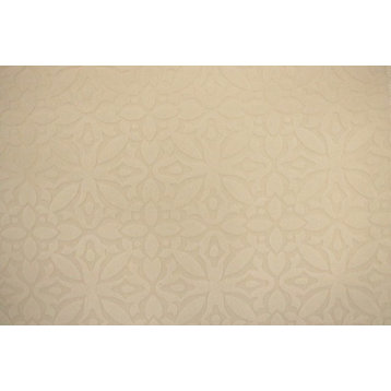 Sublime Embossed Velvet Morroccan Tile Upholstery Fabric, Buff