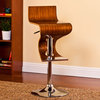 Modern Swivel Adjustable Barstool With Curved Seat and Back