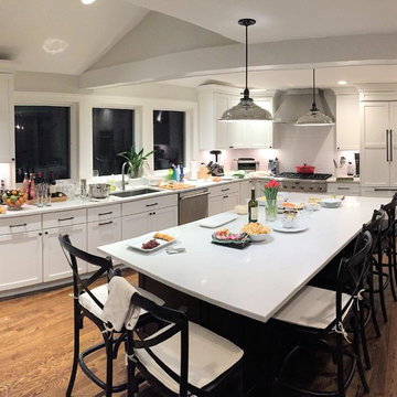 Spacious kitchen with huge island in-kitchen dining
