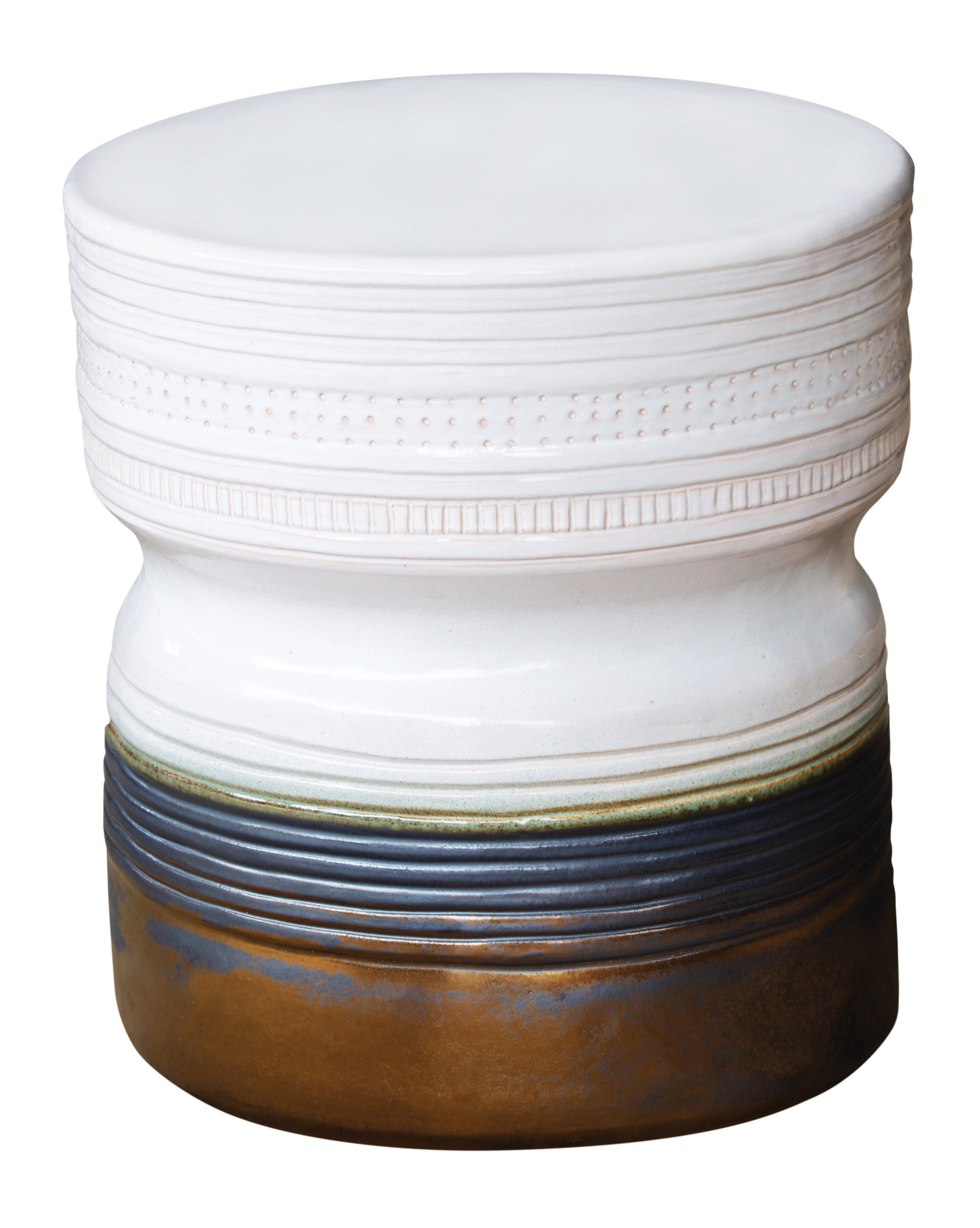 Ancaris Ceramic Indoor-Outdoor Stool - Farmhouse - Accent And Garden ...