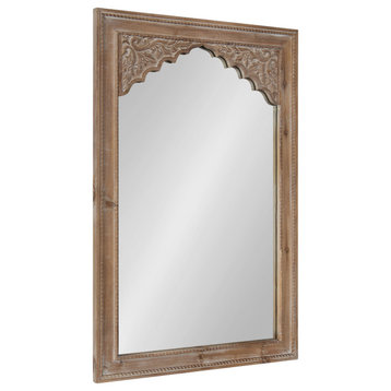 Shivani Wood Framed Mirror, Rustic Brown 24x36