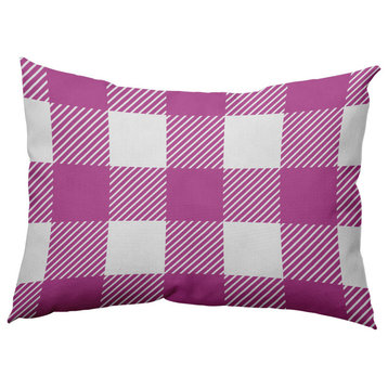 Buffalo Plaid Accent Pillow, Orchid, 14"x20"