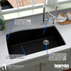 Karran Undermount Quartz Composite 33" Single Bowl Kitchen Sink, Black
