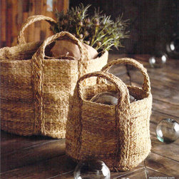 Roost Round Twisted Hemp Bags - Set/2 - SKU: TX168 - Food And Beverage Carriers