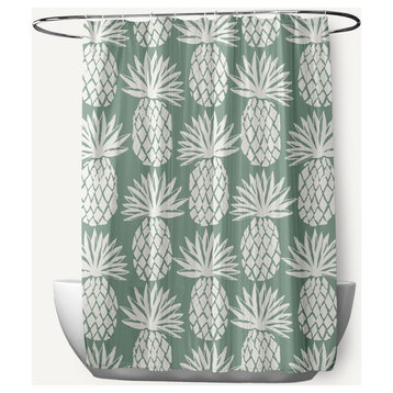 Pineapple Pattern Sage 70" w x 73" h Shower Curtain