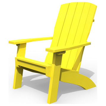 Poly Lumber Coastal Adirondack Chair, Yellow