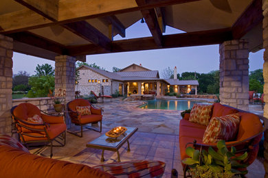 Patio - rustic patio idea in Austin