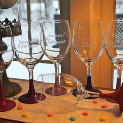 Etched glass - Cocktail Glasses