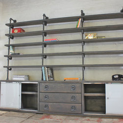 Luigi Reclaimed Scaffolding Cupboard / Drawer Unit & Shelf - Storage Cabinets