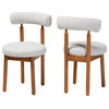 Dack Boucle 2PC Dining Chair Set Light Grey