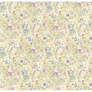 Modern Non-Woven Wallpaper For Accent Wall - Floral Wallpaper 23718, Roll