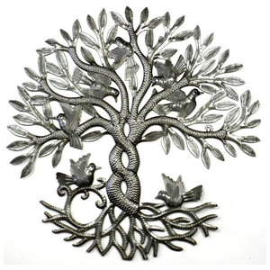 New Traditional Metal Tree Wall Decor Brown Contemporary