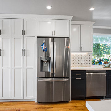 Laguna Niguel Kitchen Remodel with Floor-to-Ceiling Pantry Cabinets & Coastal Fl