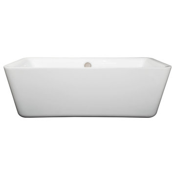 Freestanding Bathtub, White, 69", Without Faucet