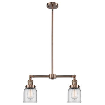 Innovations 2-LT Small Bell 22" Chandelier - Antique Copper