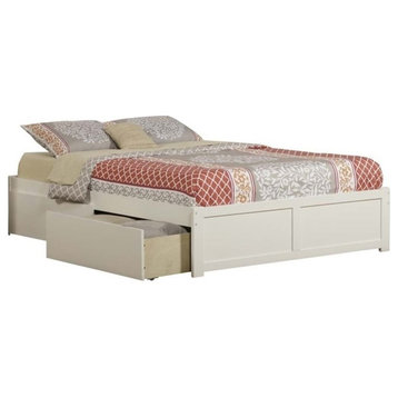 AFI Concord Urban Queen Storage Solid Wood Platform Bed in White