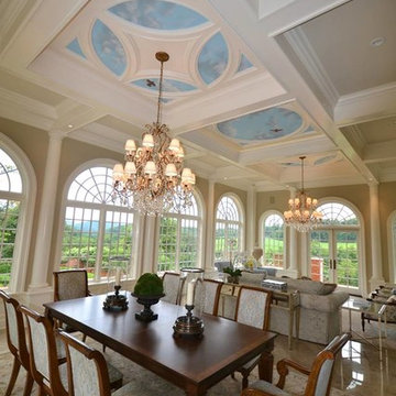 Sky Ceiling with Cardinals murals, hand-painted by Tom Taylor of Mural Art LLC