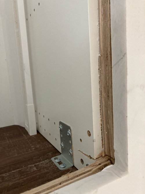 Cutting into kitchen