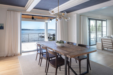 Beach style dining room photo in Seattle