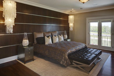 Inspiration for a modern bedroom in Milwaukee.