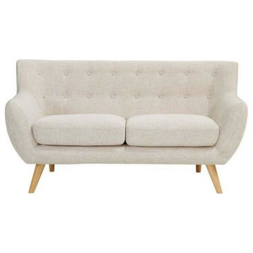 Wiley Upholstered Fabric Loveseat, Beige