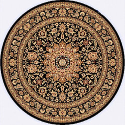 Dynamic Rugs Yazd 2800-090 Black 63" Round Rug - Area Rugs