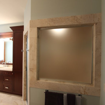Fixed Window in Shower Allows More Light to Come In
