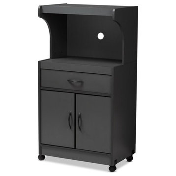 Bowery Hill Microwave Stand in Dark Grey