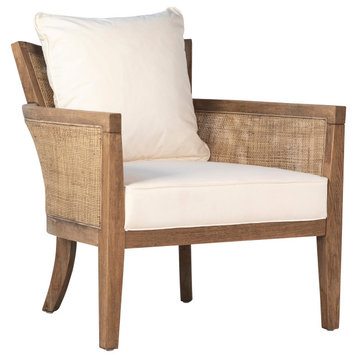 Lily Cotton Blend Upholstered Occasional Chair, Off-White