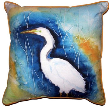 Great Egret Left Extra Large Zippered Pillow 22x22