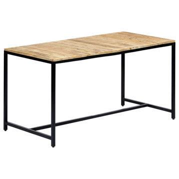 Vidaxl Dining Table 55.1"x27.6"x29.5" Solid Rough Mango Wood