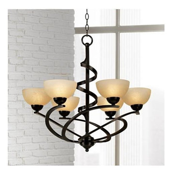 Franklin Iron Works Dark Mocha Ribbon Chandelier