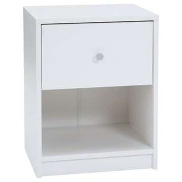 Pemberly Row 1-Drawer Contemporary Engineered Wood Nightstand in White