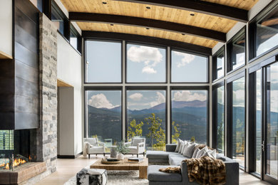 Inspiration for a contemporary living room remodel in Denver