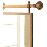 31" Minimalist Metal Frame Wall Mirror Rustic Mounted Suspended Vanity Hanger