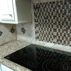 Travertine back splashes - Kitchen Countertops