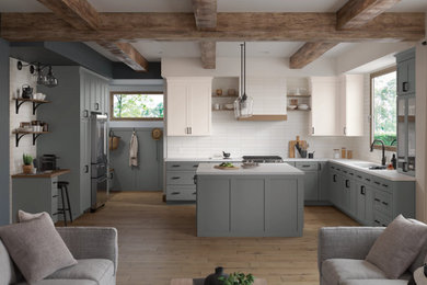 White Kitchen with Grey Cabinets