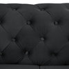 Rebekah 2 Piece Velvet Standard Foam Living Room Set sofa+loveseat, Black Velvet