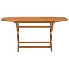 vidaXL Outdoor Dining Table Folding Garden Patio Table Solid Eucalyptus Wood